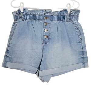 🟢7188 * No Boundaries Paper Bag Style Jean Shorts Light Wash Size L 11/13